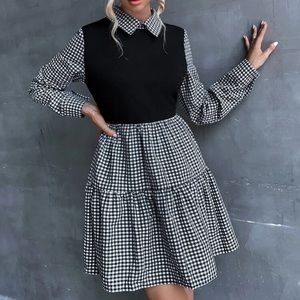 Gingham Buffalo Plaid Check Print Mini Dress